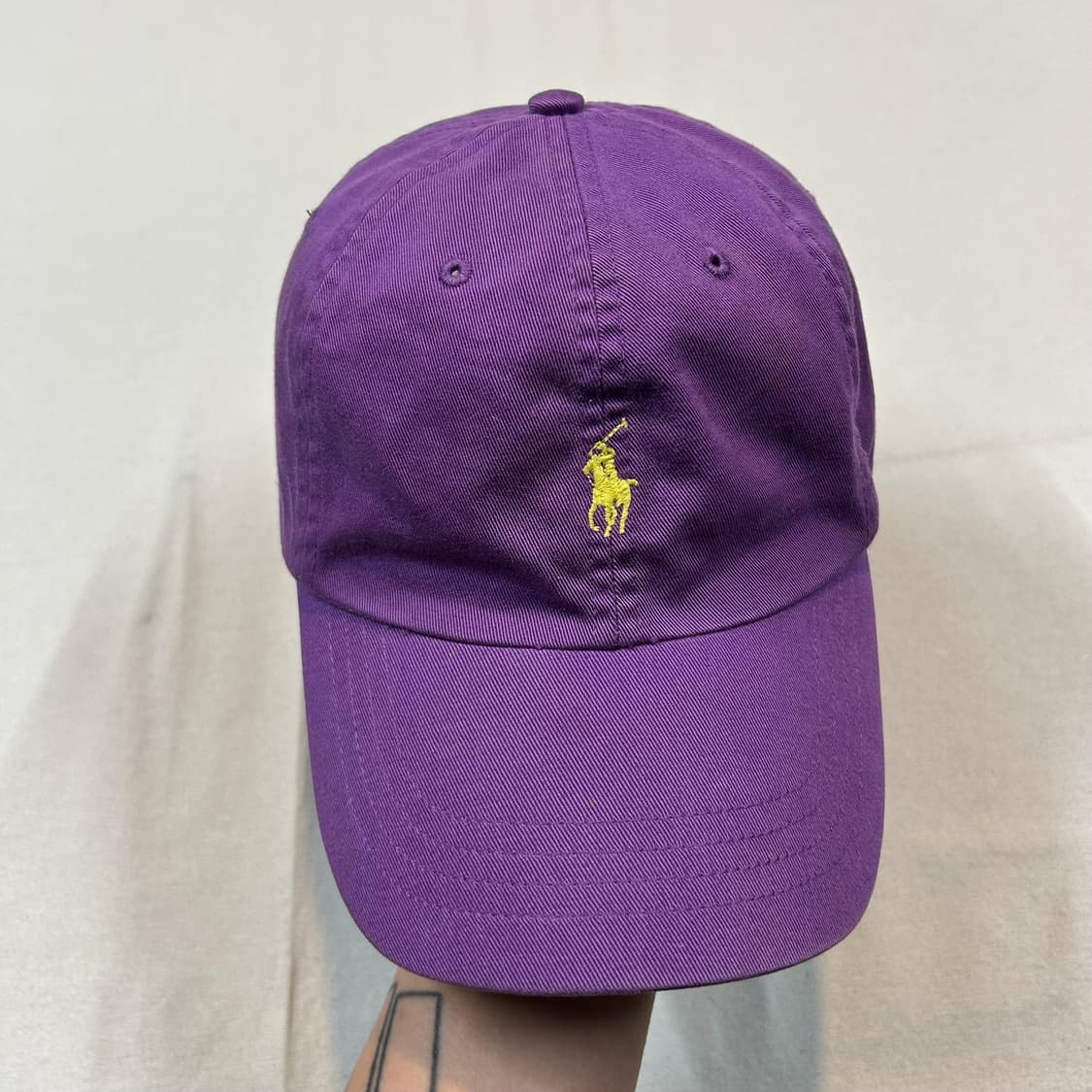 폴로 랄프로렌 보라색 볼캡 모자 가죽스트랩 정품 상품이미지2