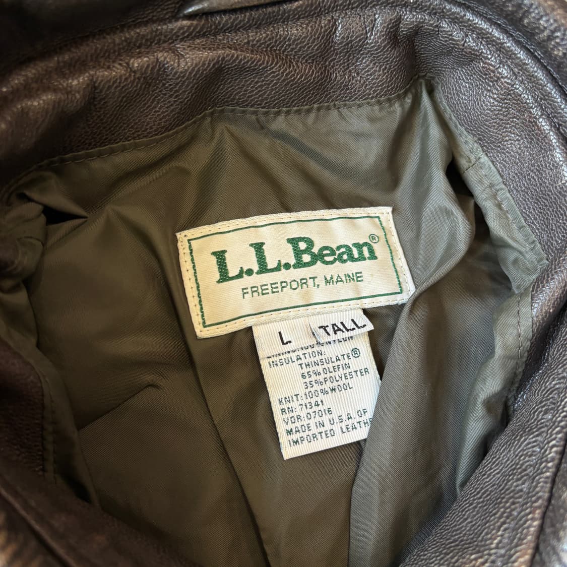 90년대 미국 생산 L.L.bean A-2 레더 자켓 상품이미지5