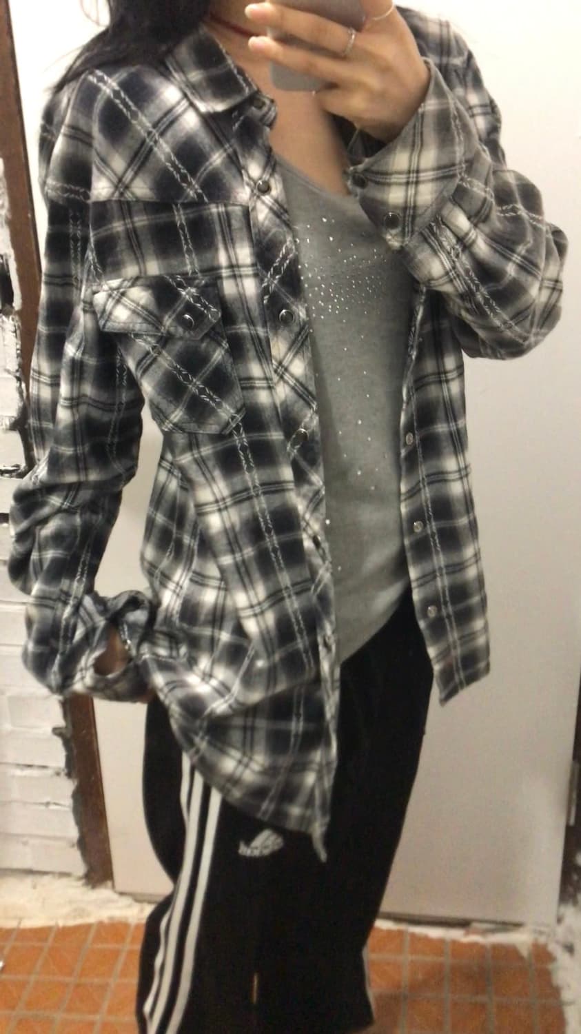 블랙 체크셔츠 상품이미지1