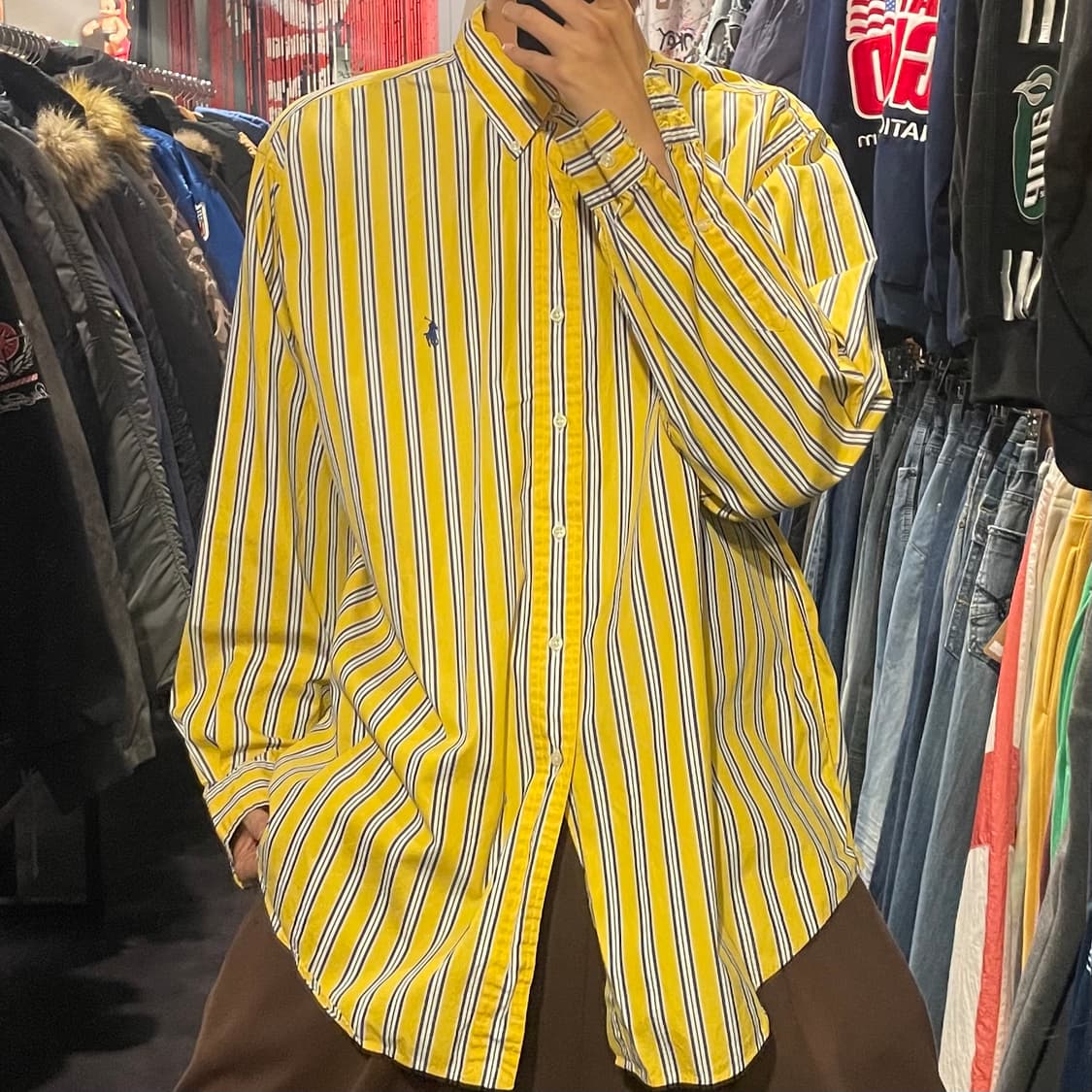 [IM] Polo 폴로 옐로우 스트라이프 긴팔셔츠 상품이미지1