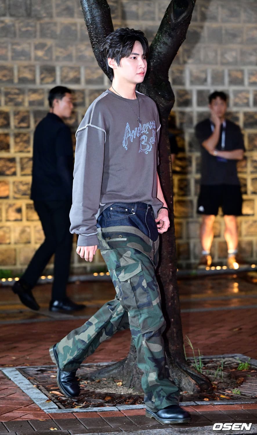 앤더슨벨 초회판 카모플라쥬 더블 웨이스트 워크 와이드 레그 진 34 상품이미지4