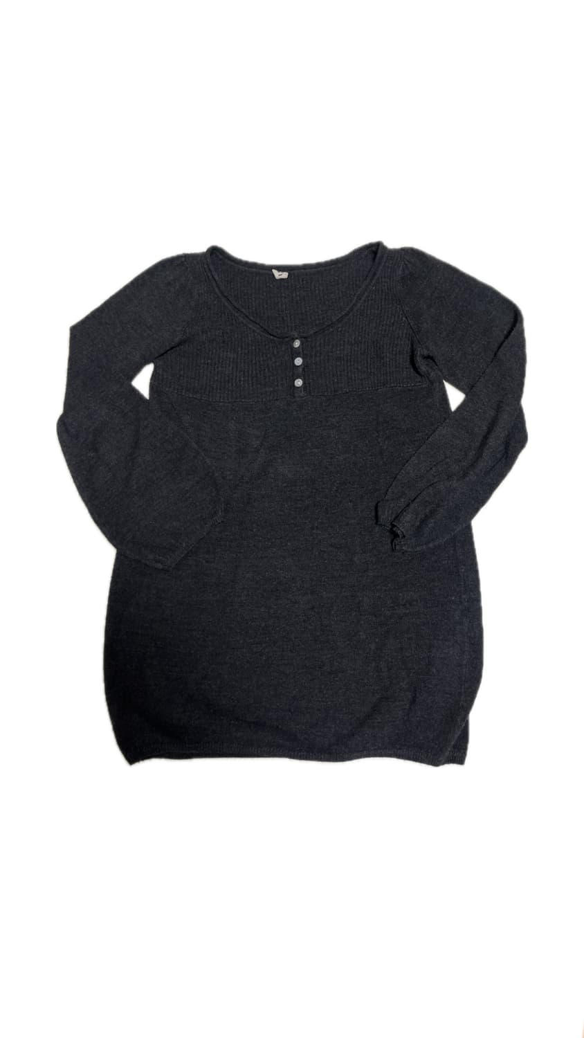 Vintage Charcoal Button Knit Dress 상품이미지1
