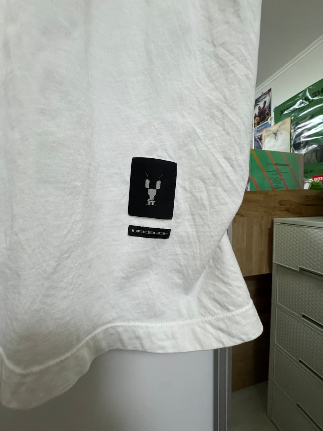 SS19 릭오웬스 다크쉐도우 프린팅 화이트 슬리브리스 나시 탱크탑 상품이미지4