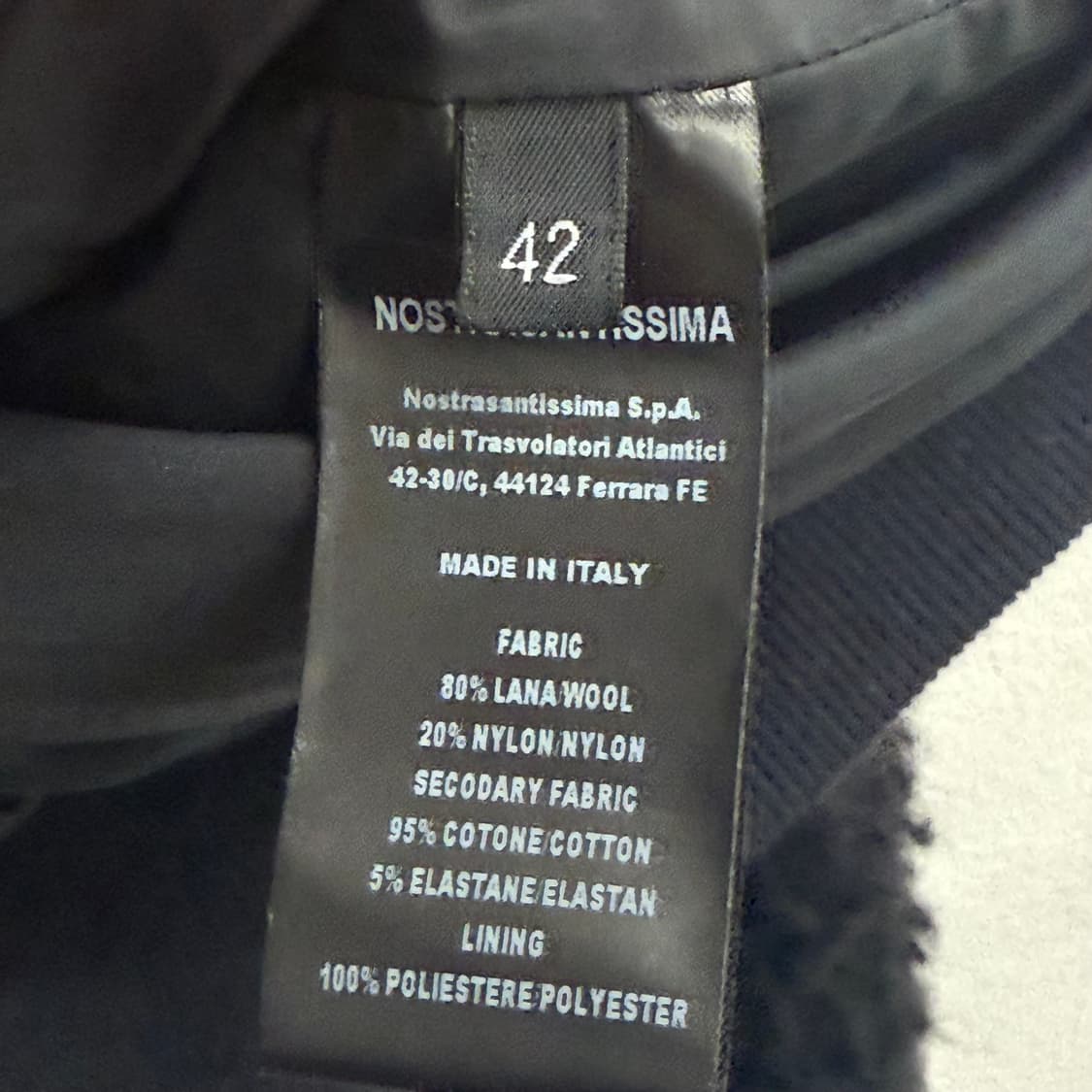 NOSTRASANTISSIMA 블랙 투웨이 이태리 봄버 자켓 42 상품이미지3