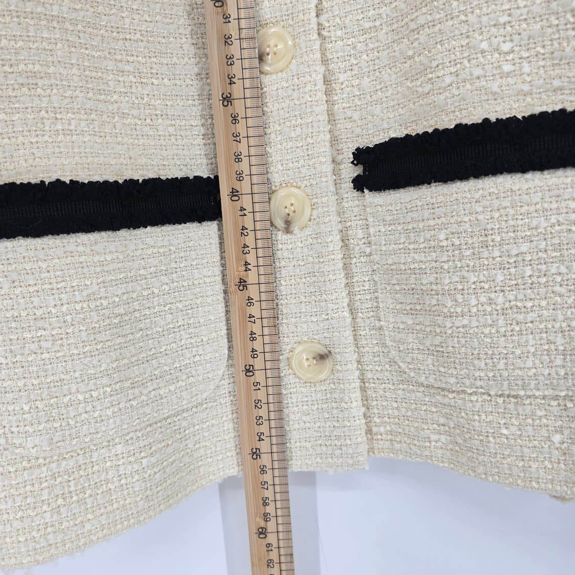 Courgette 아이보리 트위드 세일러 카라 자켓 상품이미지3