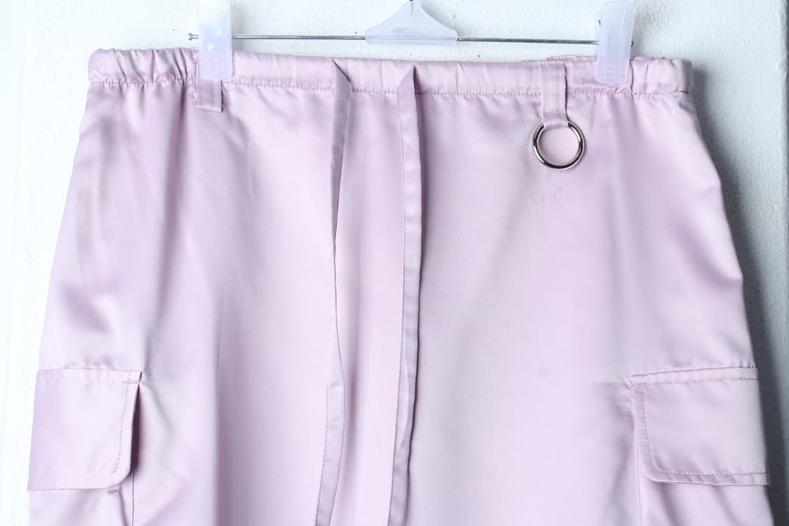 W(M-L) 시눈 스커트 치마 포켓 새틴 연핑크 올드스쿨-P9962 상품이미지3