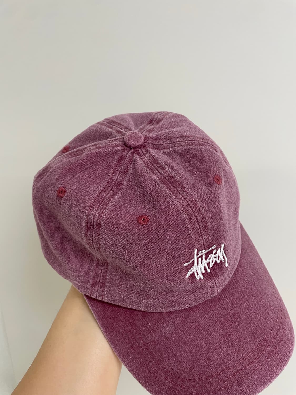 스투시 워시드 로우 프로 캡 버건디 상품이미지2