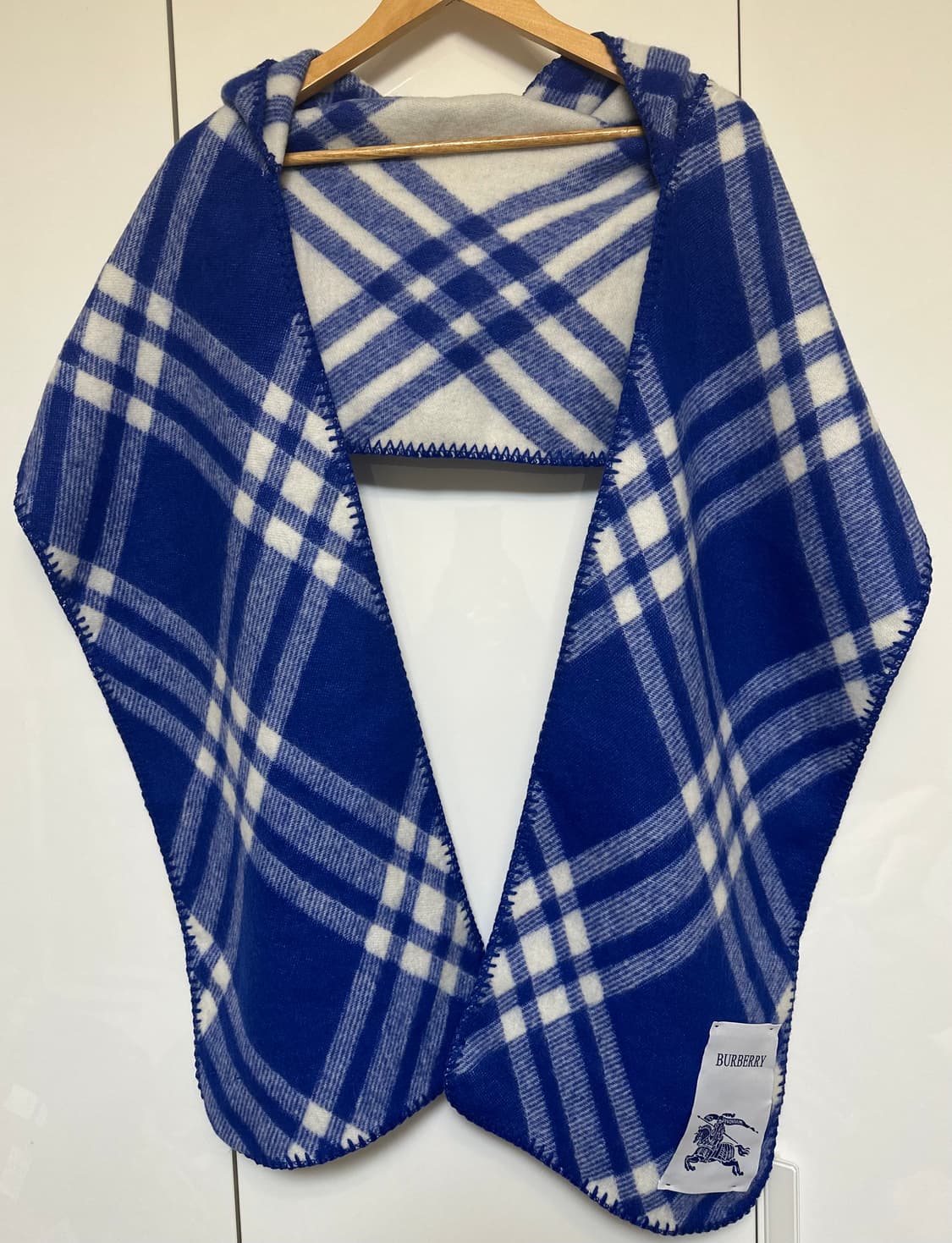 버버리 블루 체크 울후드 머플러 남여공용 상품이미지2