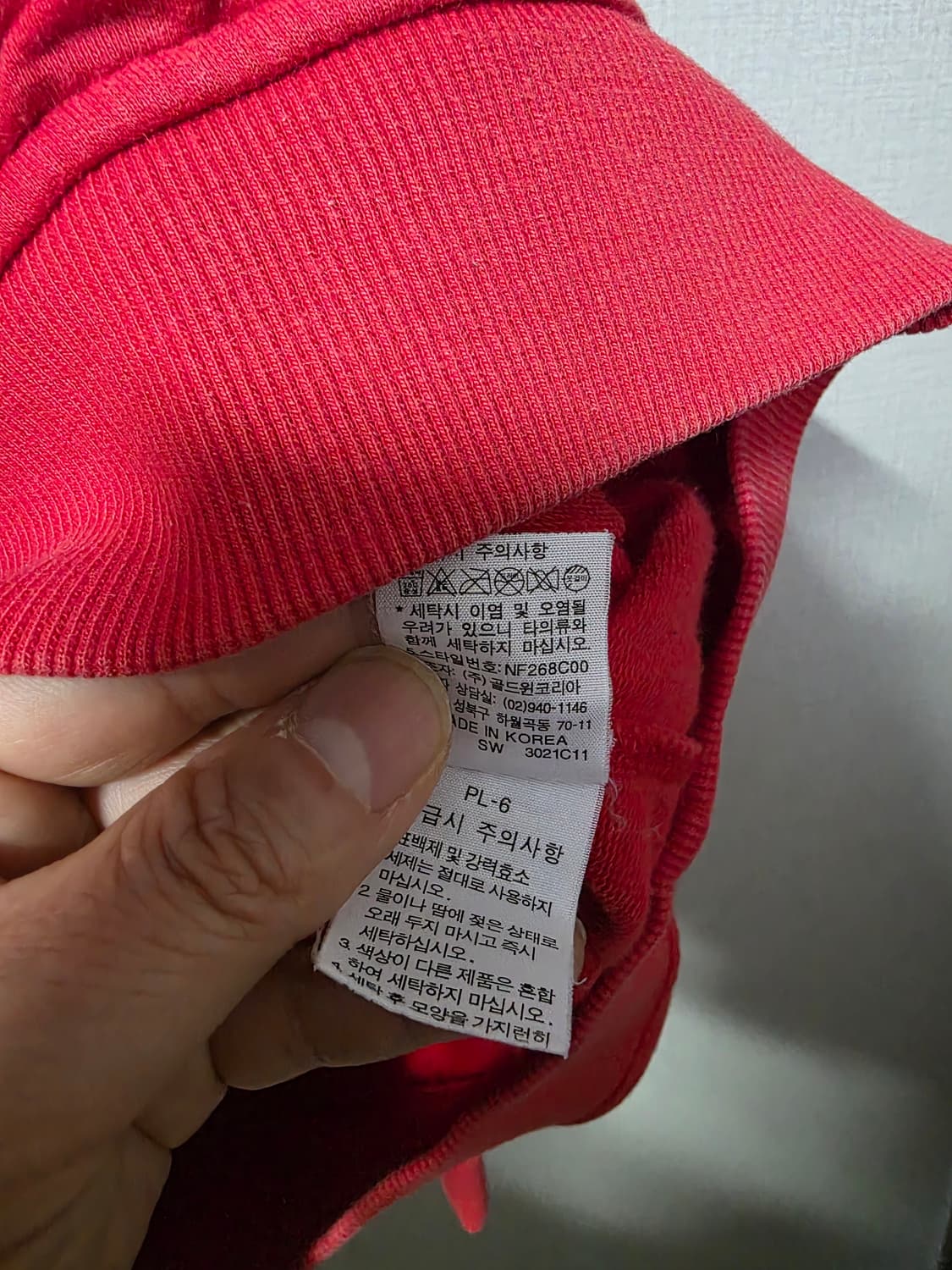 노스페이스 빨간색 빅로고 후드티  사이즈 100 남 여공용 상품이미지7
