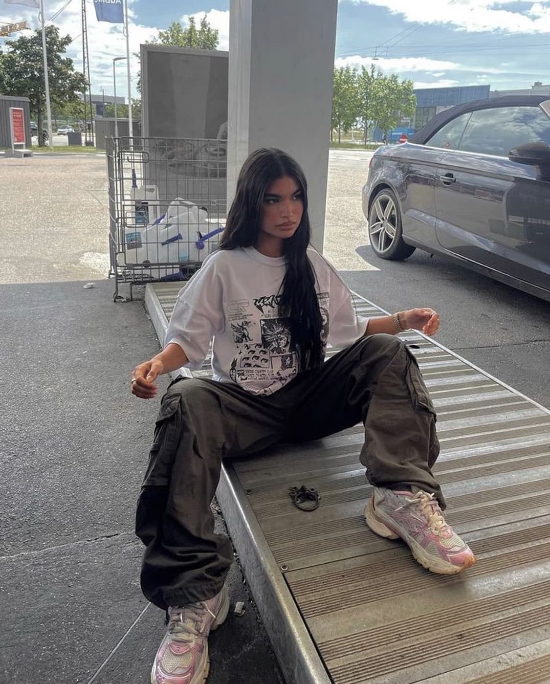 발렌시아가 러너 로우탑 스니커즈 핑크 화이트 37   상품이미지9