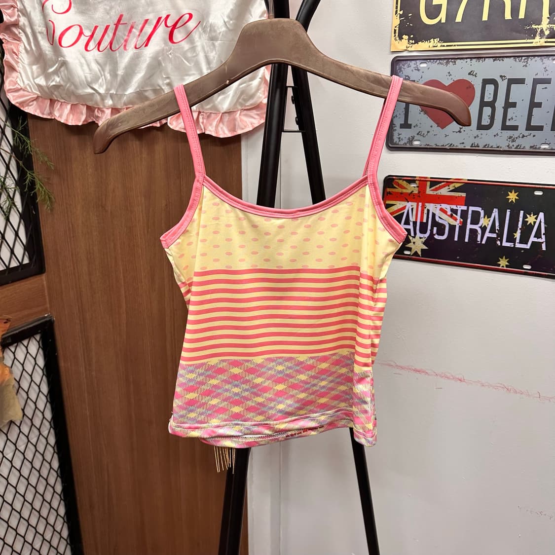 Pink Polka Dot Reprint Sleeveless Top  상품이미지2