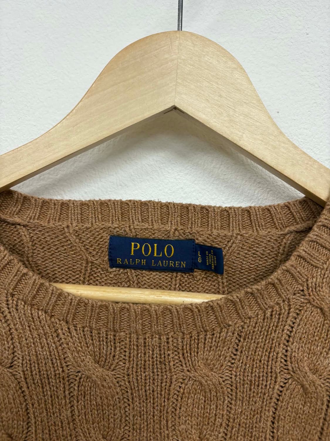 [L] 폴로 랄프로렌 베이지 케이블 코튼 니트 스웨터 상품이미지3
