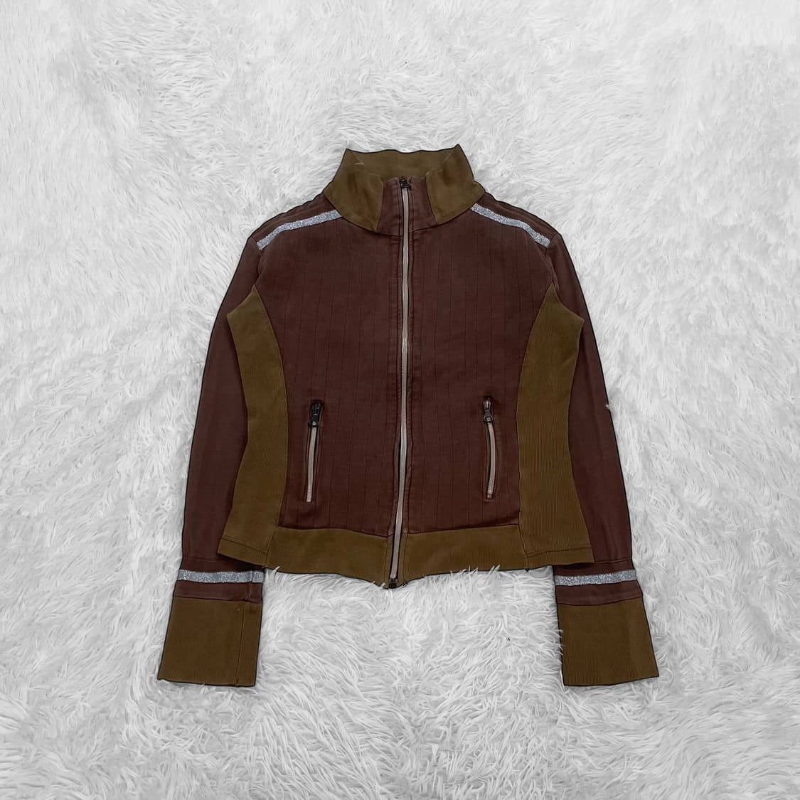 디젤 Diesel 스웻 레이싱 집업 브라운 상품이미지2