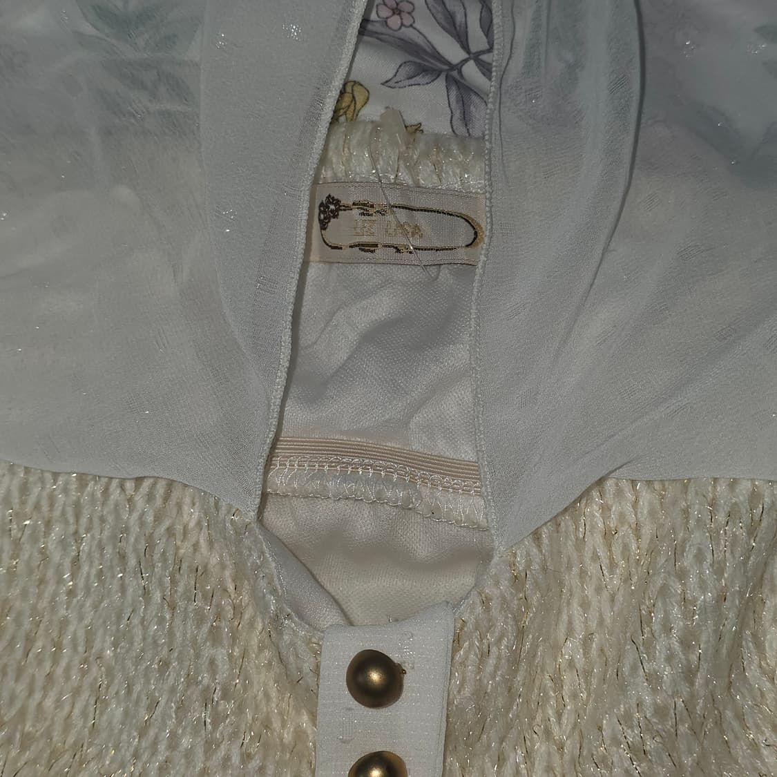 리즈리사 일본빈티지)히메갸루st 양산형 아이보리판쵸홀터넥 니트 슬리브리스 상품이미지4