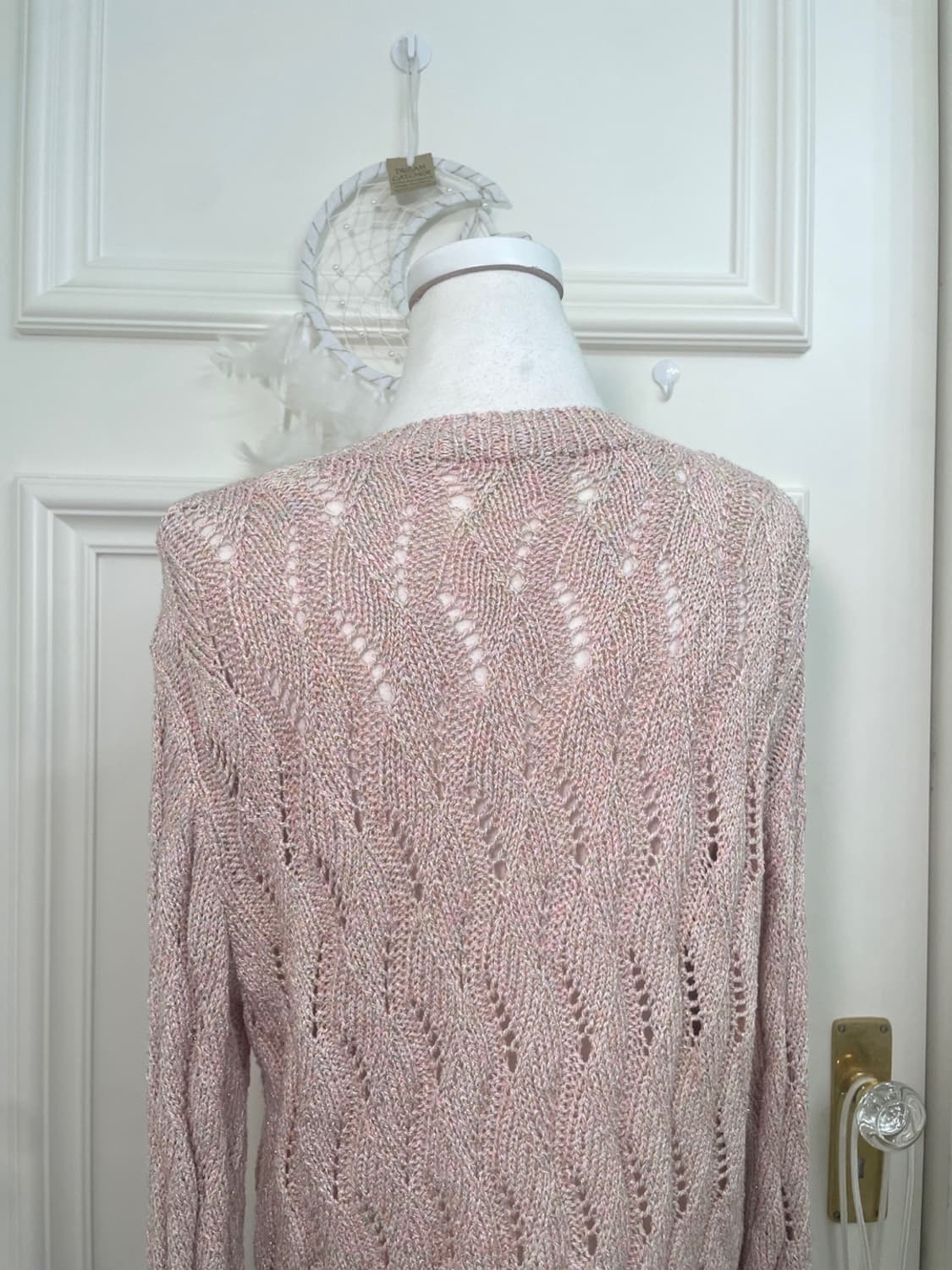 pink pastel mix wave point knit top 상품이미지4