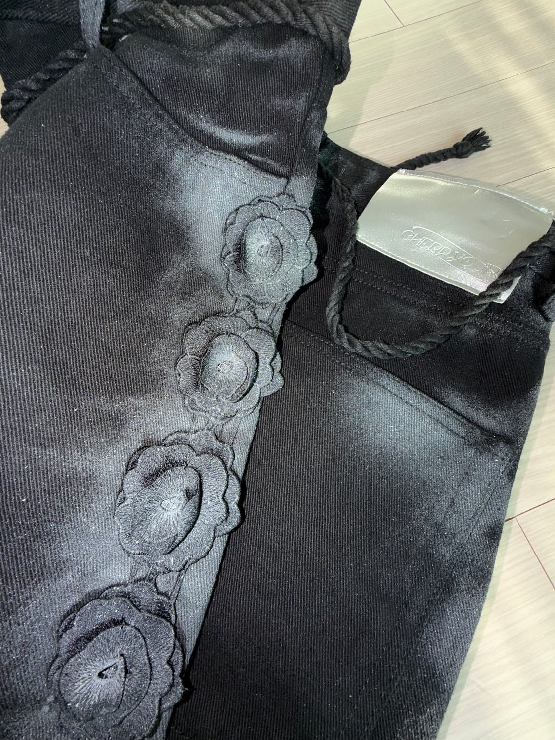 체리퀴리 장미 워싱 반바지 dirty flower half pt 상품이미지4