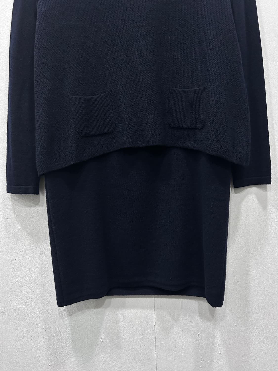 BCBG 울100 니트 원피스 네이비 85사이즈 하객룩 상품이미지3