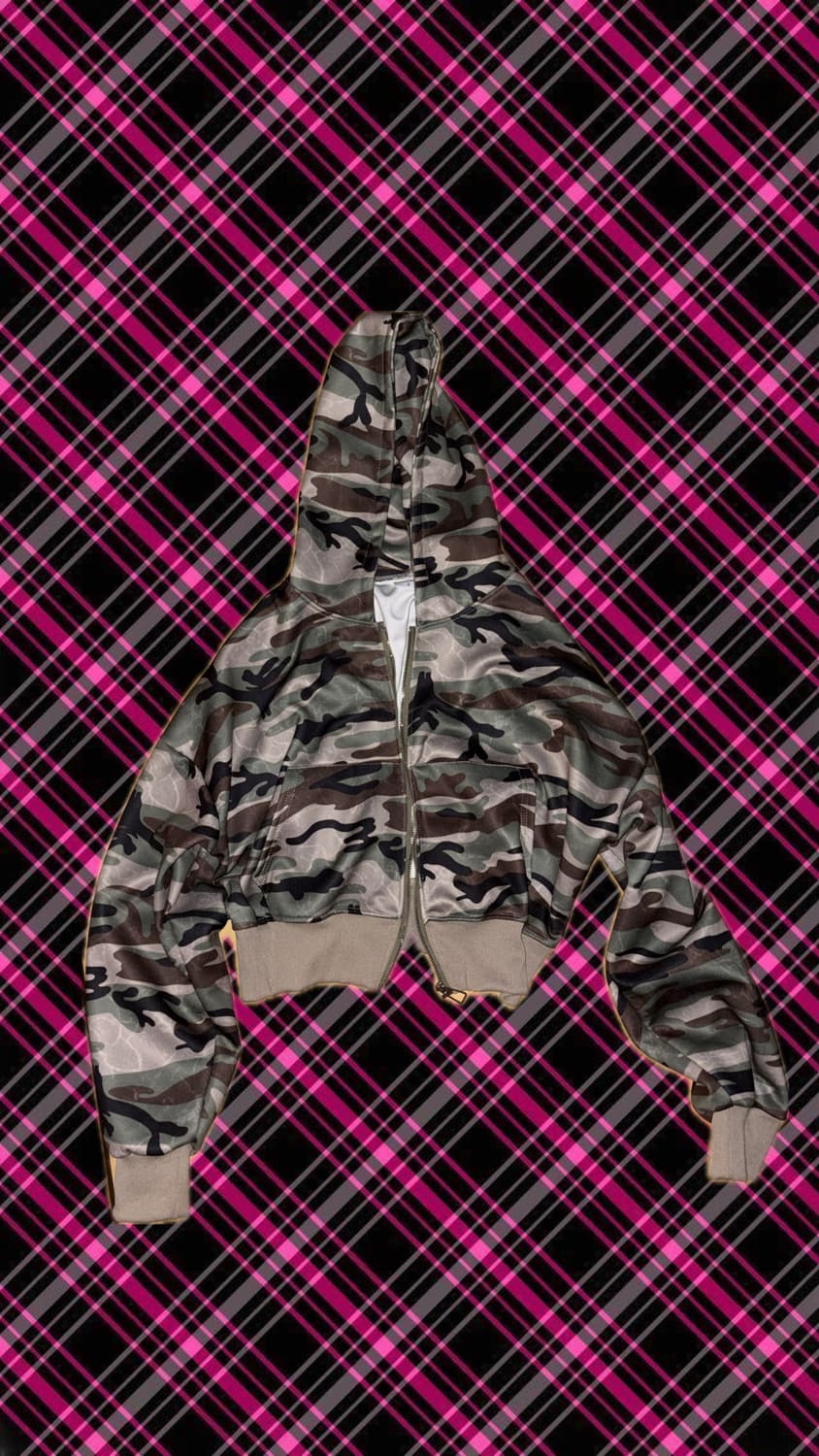 갸루느낌 카모 후드티 상품이미지1