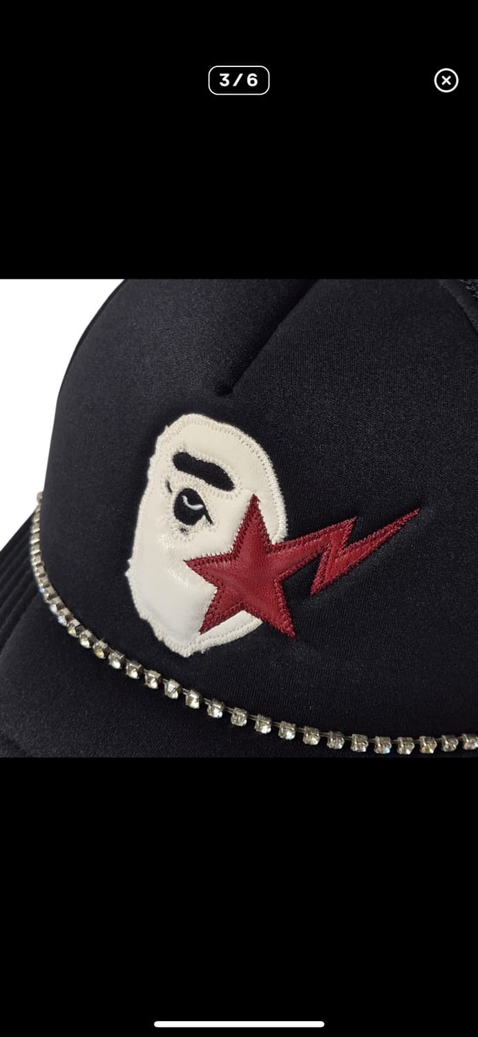 BAPE 베이프 OG스타 에이프 레더패치 메쉬캡 상품이미지3