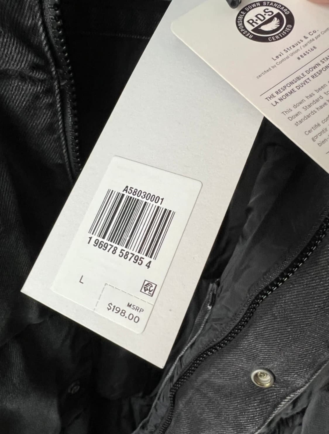 리바이스 웨스턴 푸퍼 흑청 상품이미지3