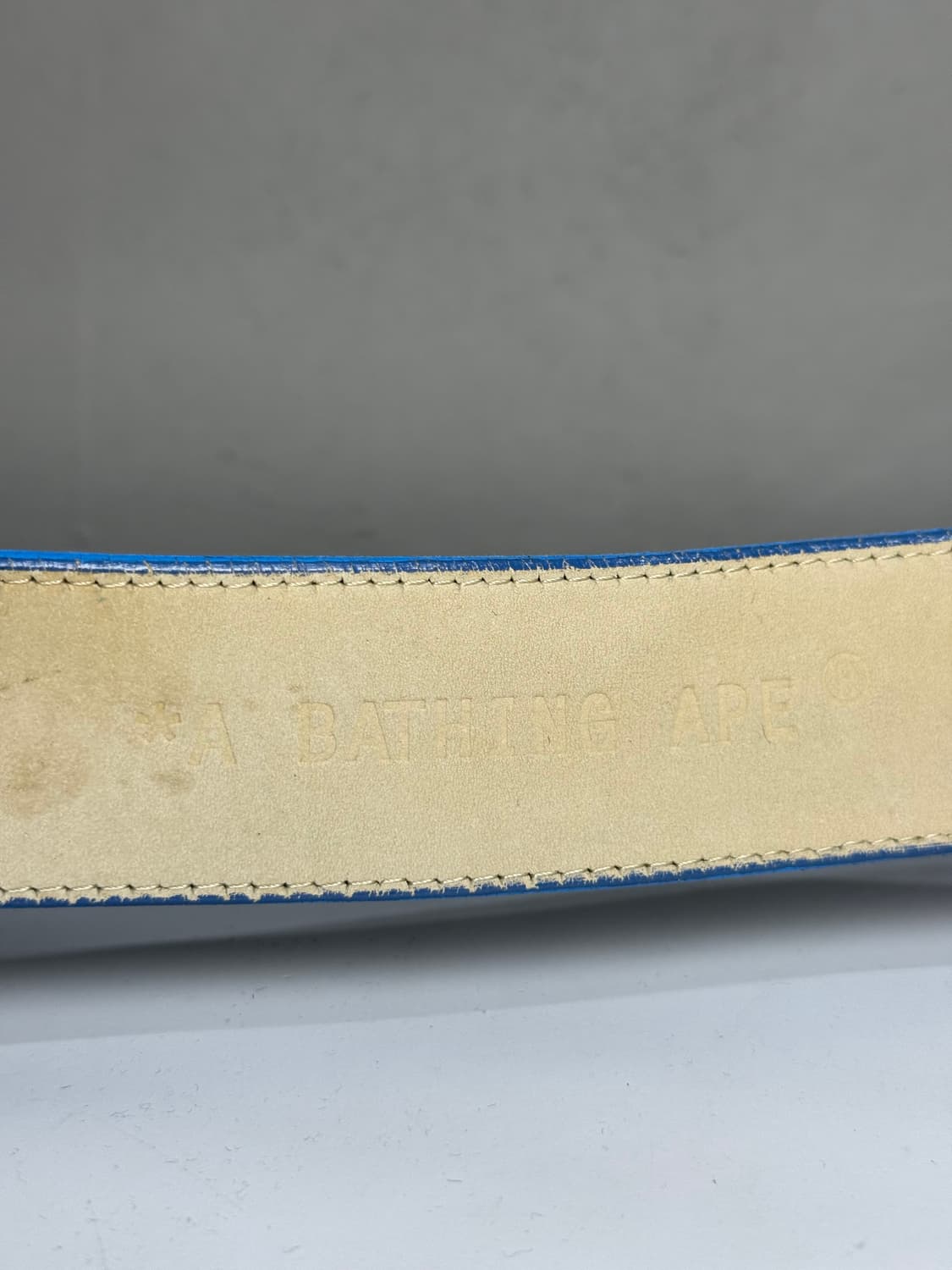 니고 시절 진짜 베이프 아카이브 소가죽 체크 패턴 벨트 상품이미지5