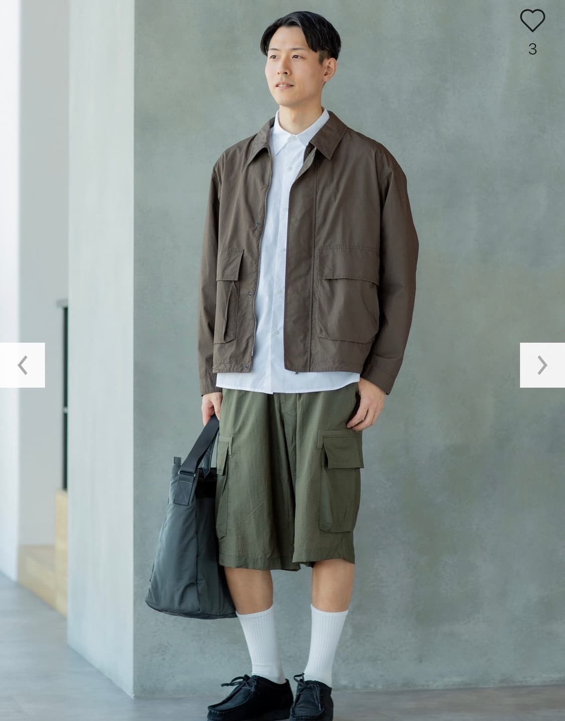 [사이즈 L] 유니클로 C 코튼쇼트 블루종 (브라운) 상품이미지3