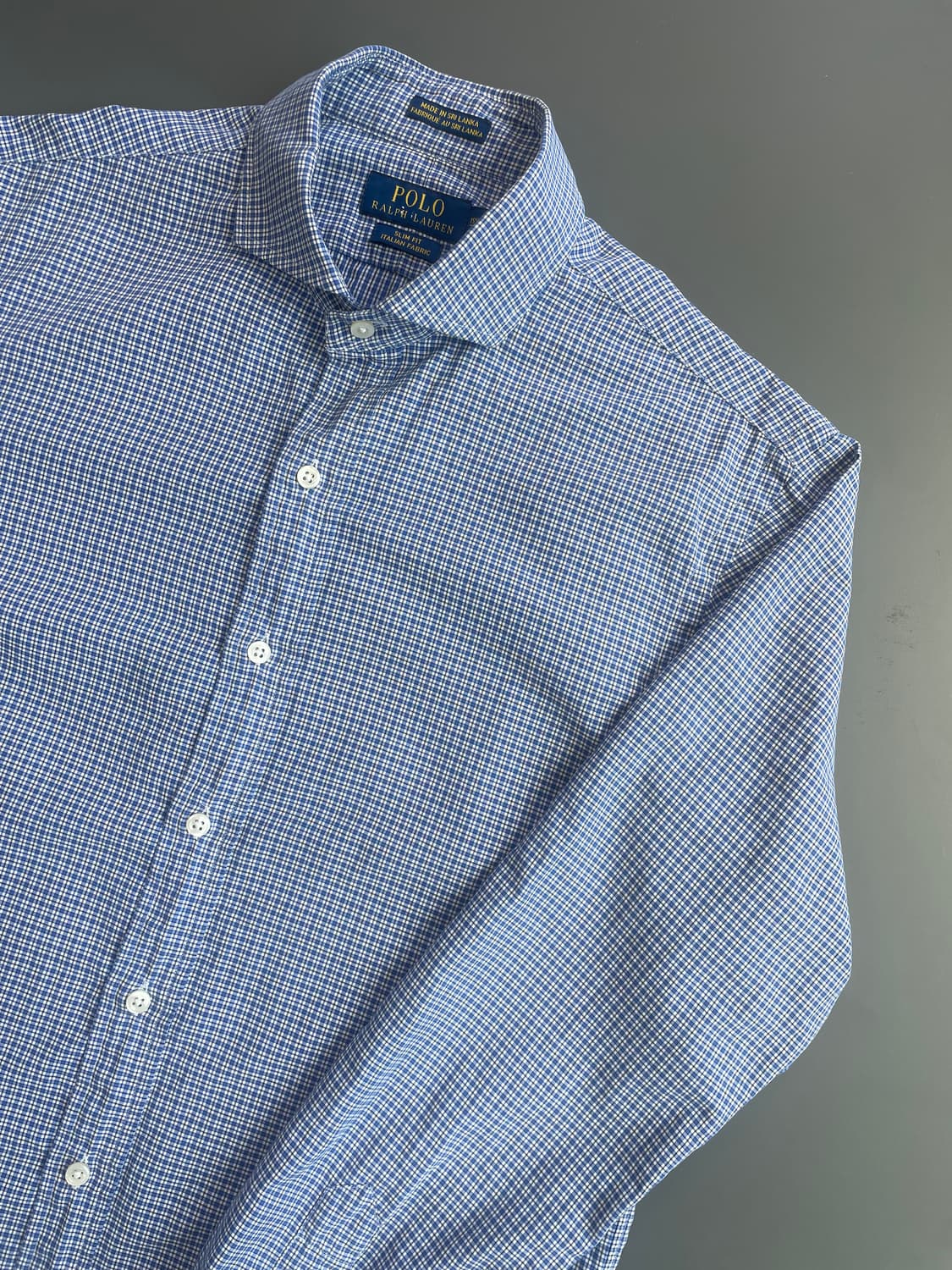 [M] 폴로 랄프로렌 블루 체크 셔츠 ITALY FABRIC 상품이미지4
