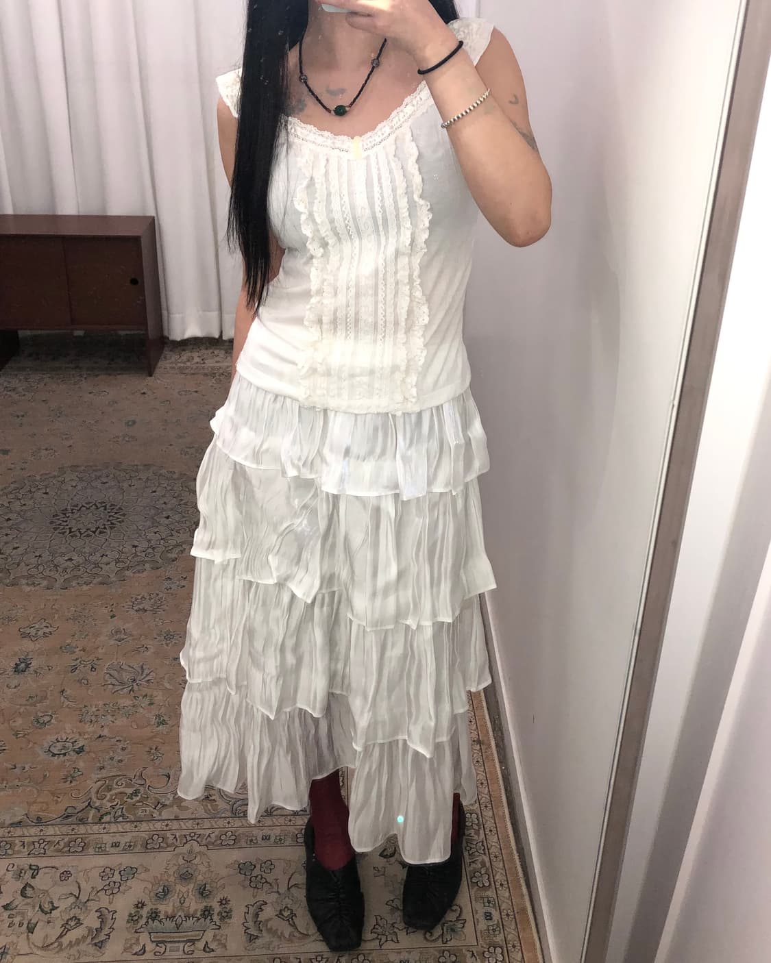 화이트 새틴 캉캉 스커트 상품이미지3