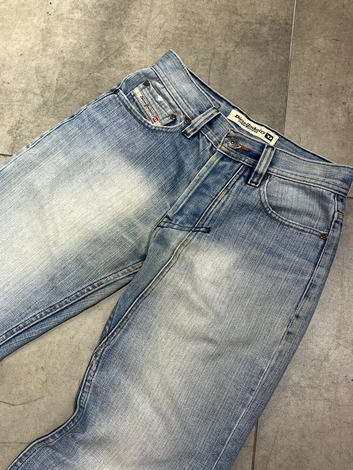 Diesel Industry 화이트 워싱 연청 와이드 데님 팬츠  상품이미지9