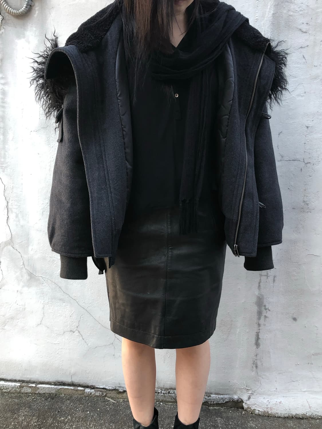 리얼 레더 스커트 상품이미지1