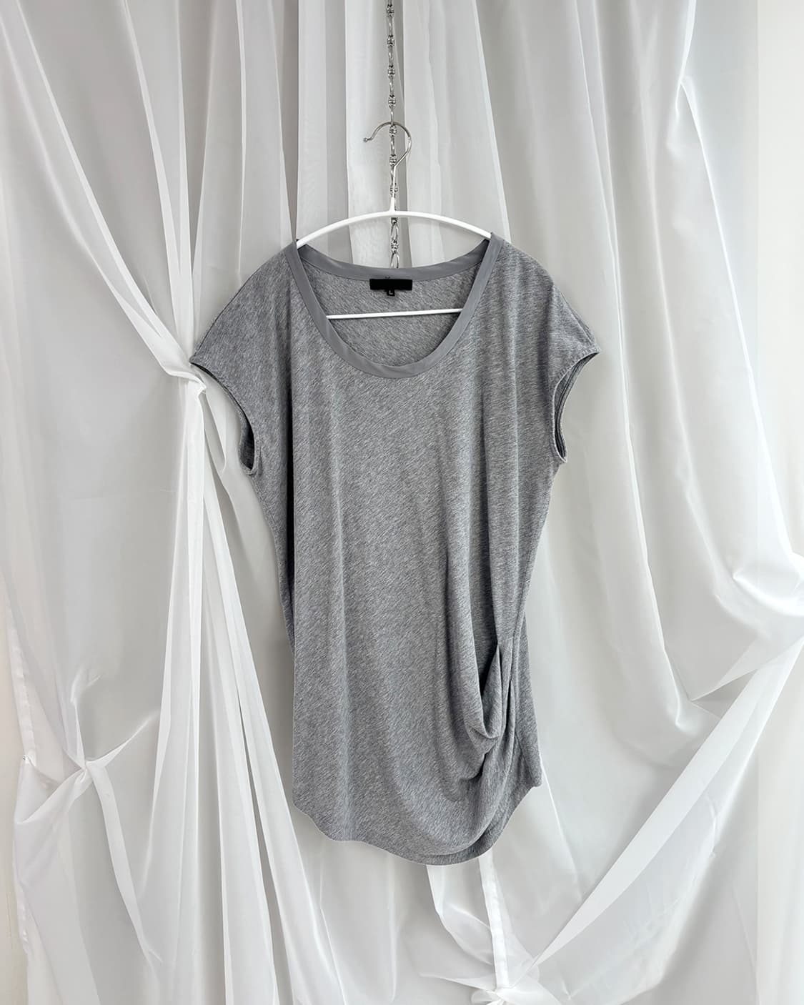 ICB one tuck unbalance long top 상품이미지4