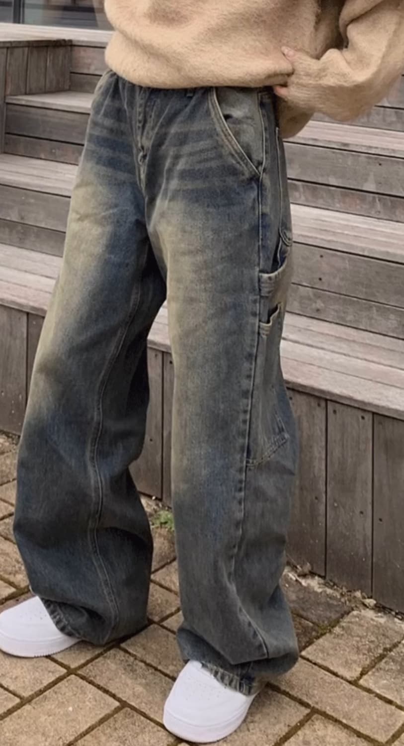 카펜터 워싱 데님 팬츠 M 판매 상품이미지1