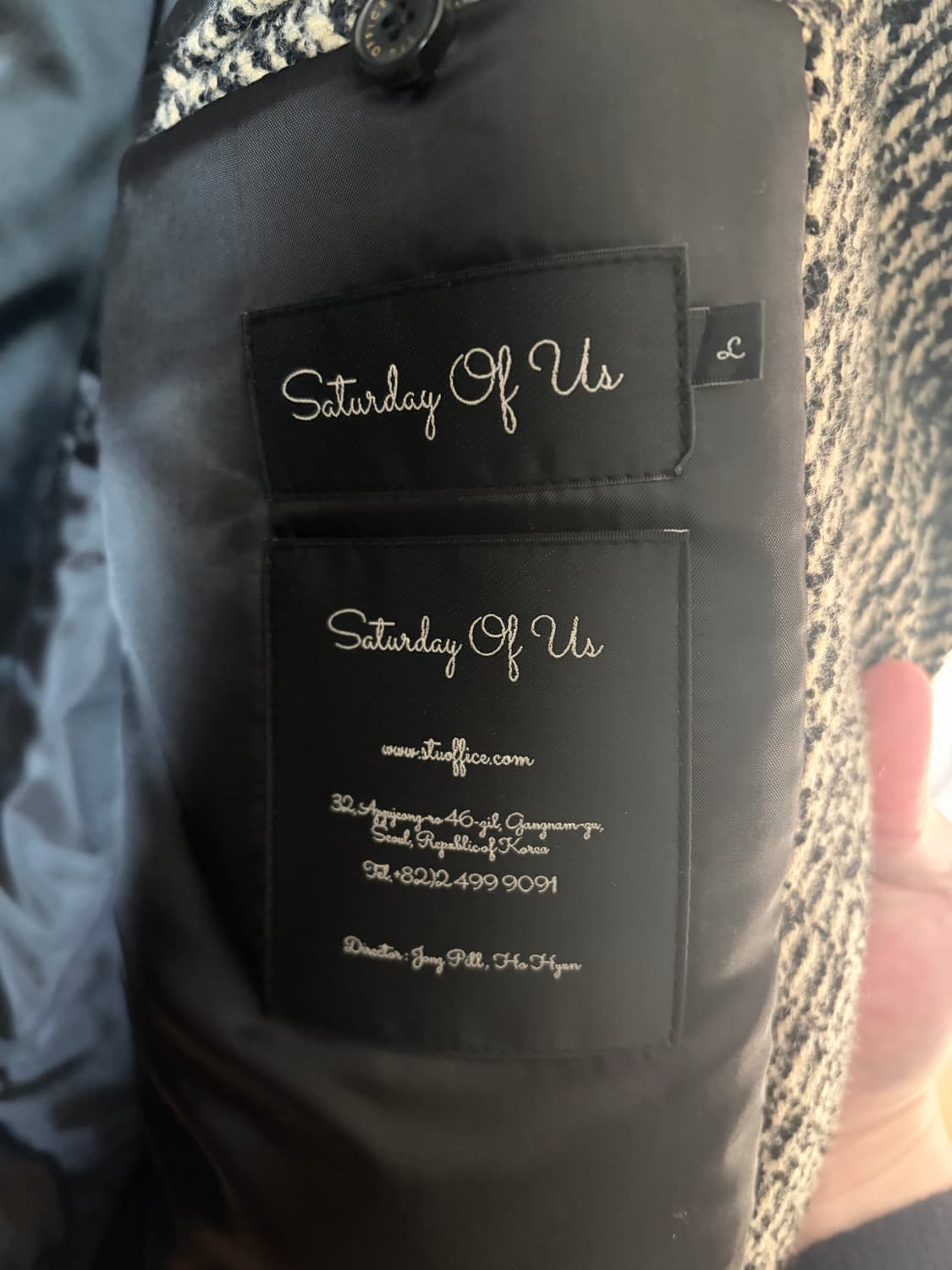 STU 오버사이즈 헤링본 코트 L 상품이미지3