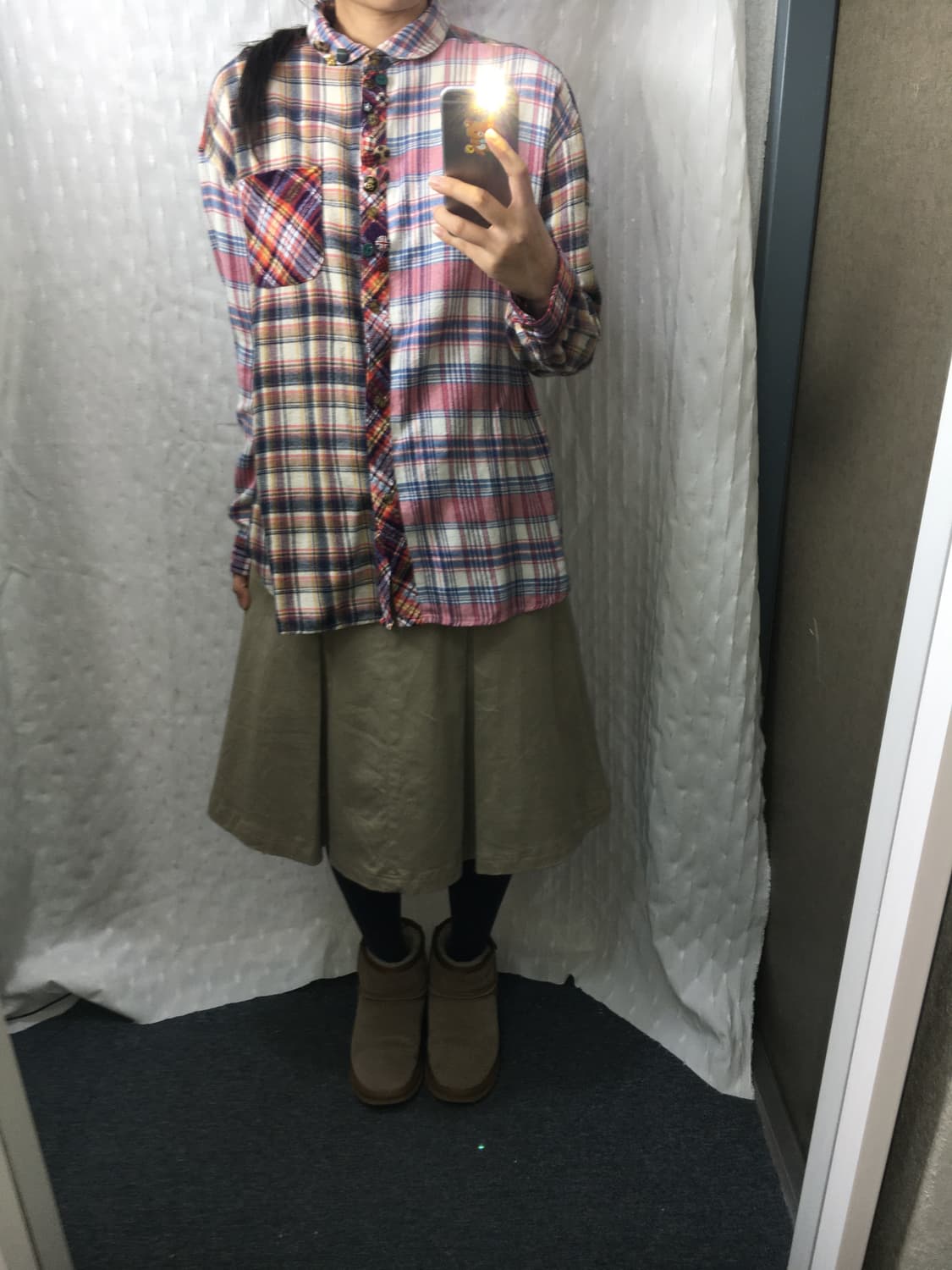 파스텔 체크 단추 셔츠 상품이미지5