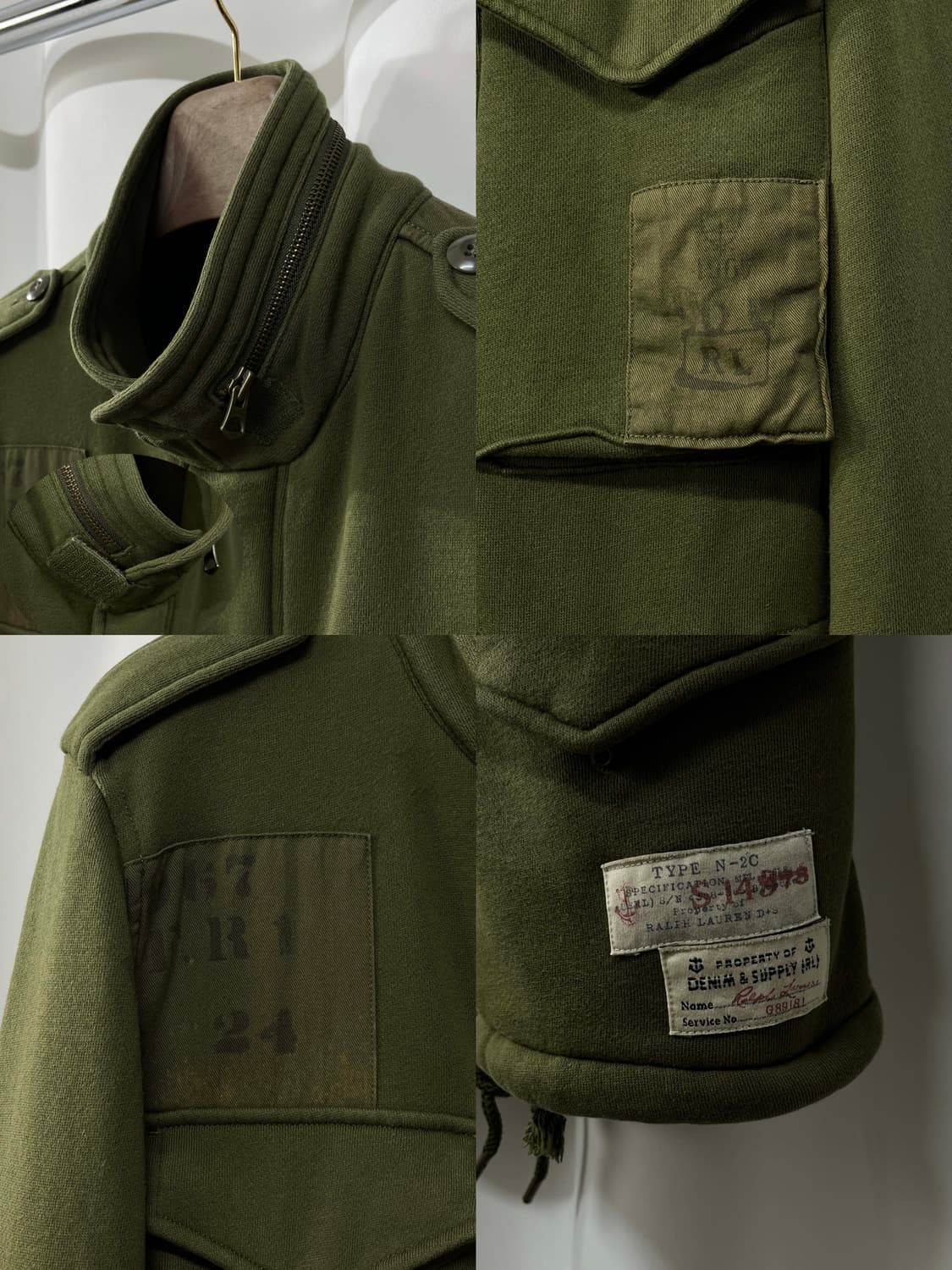 폴로 랄프로렌 올리브 플래그 패치워크 M-65 유틸리티 필드 자켓 상품이미지7