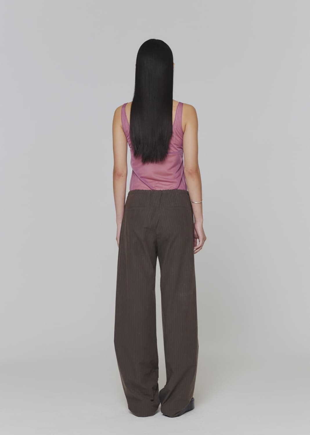 아모멘토 스트라이프 밴딩 팬츠 브라운 상품이미지3