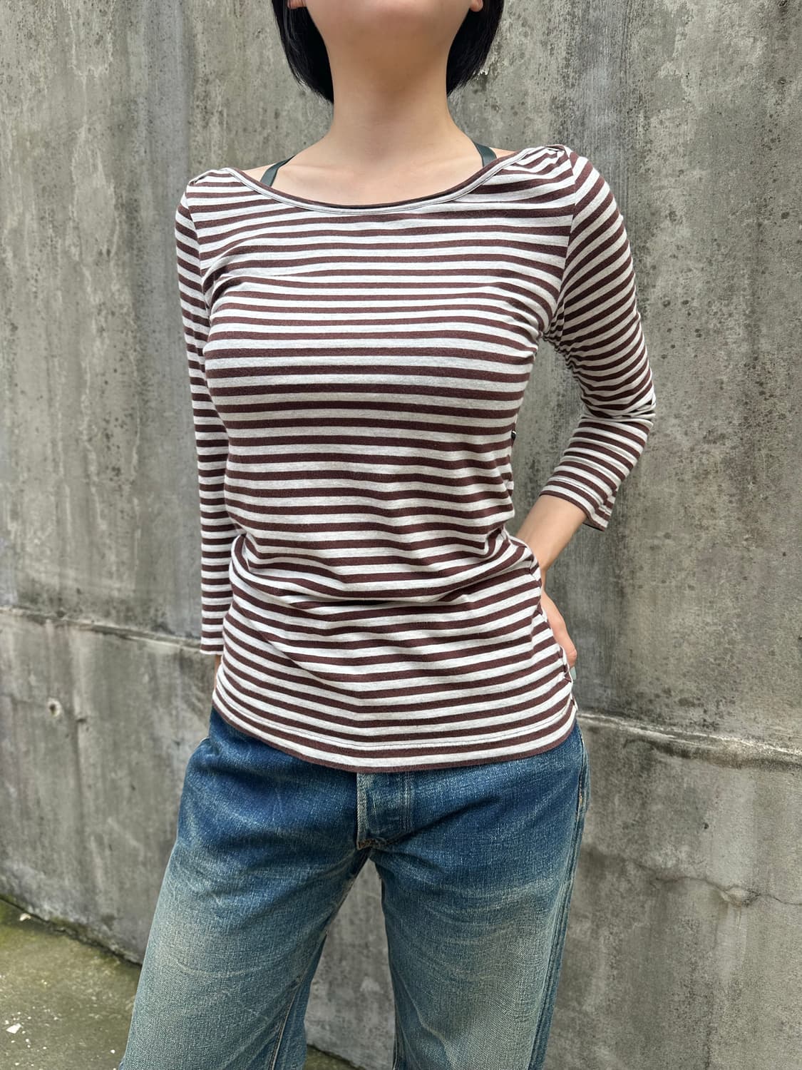 Stussy Girl line stripe 3-quarter sleeve 상품이미지1