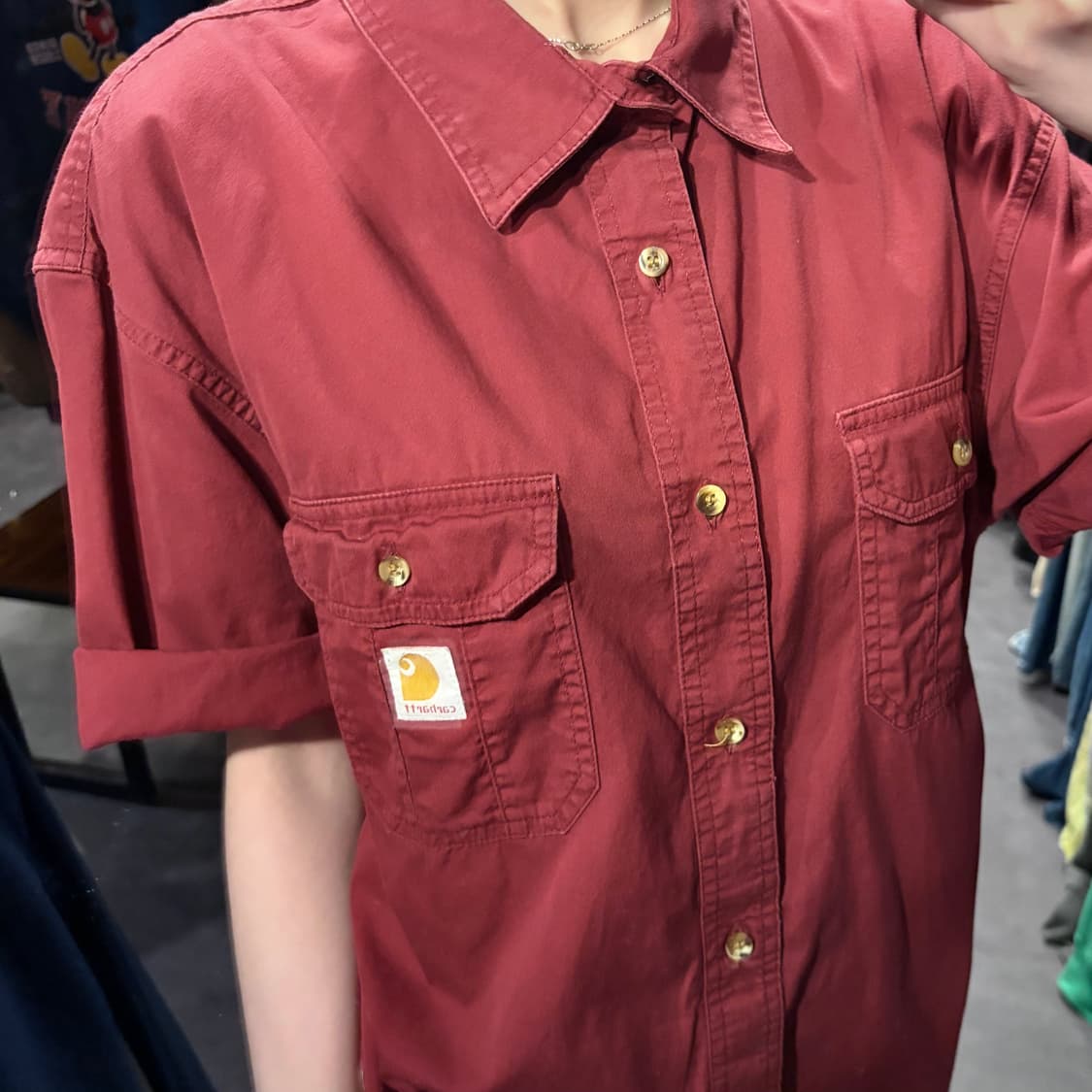 [IM] Carhartt 칼하트 투포켓 반팔 셔츠 레드 상품이미지3