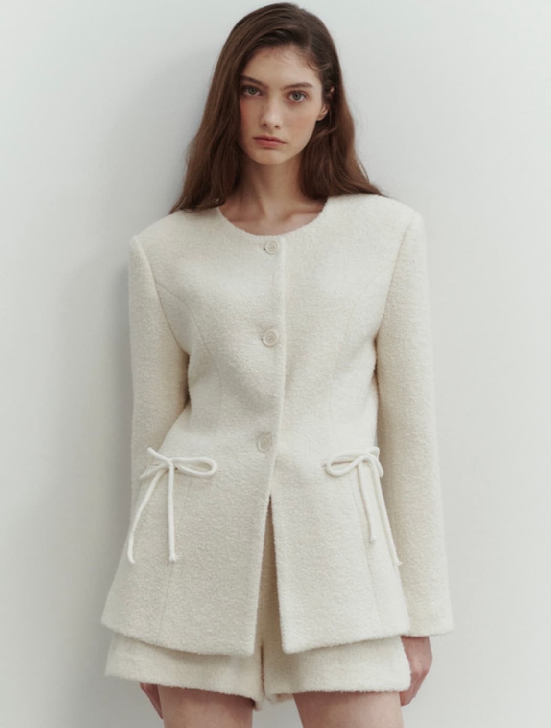 택O) [s] 더티스 포켓 리본 디테일 트위드 자켓 아이보리 상품이미지2