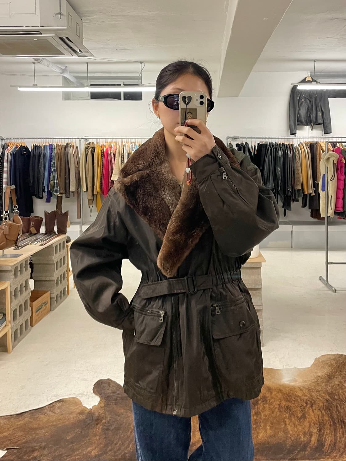 PRADA 2way fur coat 프라다 나일론 퍼 코트 상품이미지1