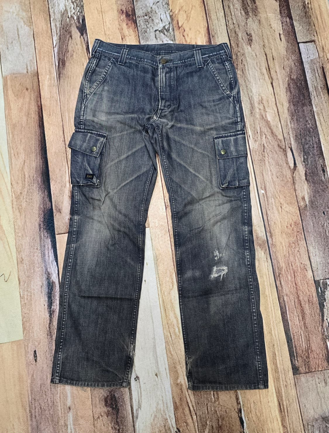 Vintage 00s Japan Lee 플랩포켓 카고팬츠 블랙 31 상품이미지1