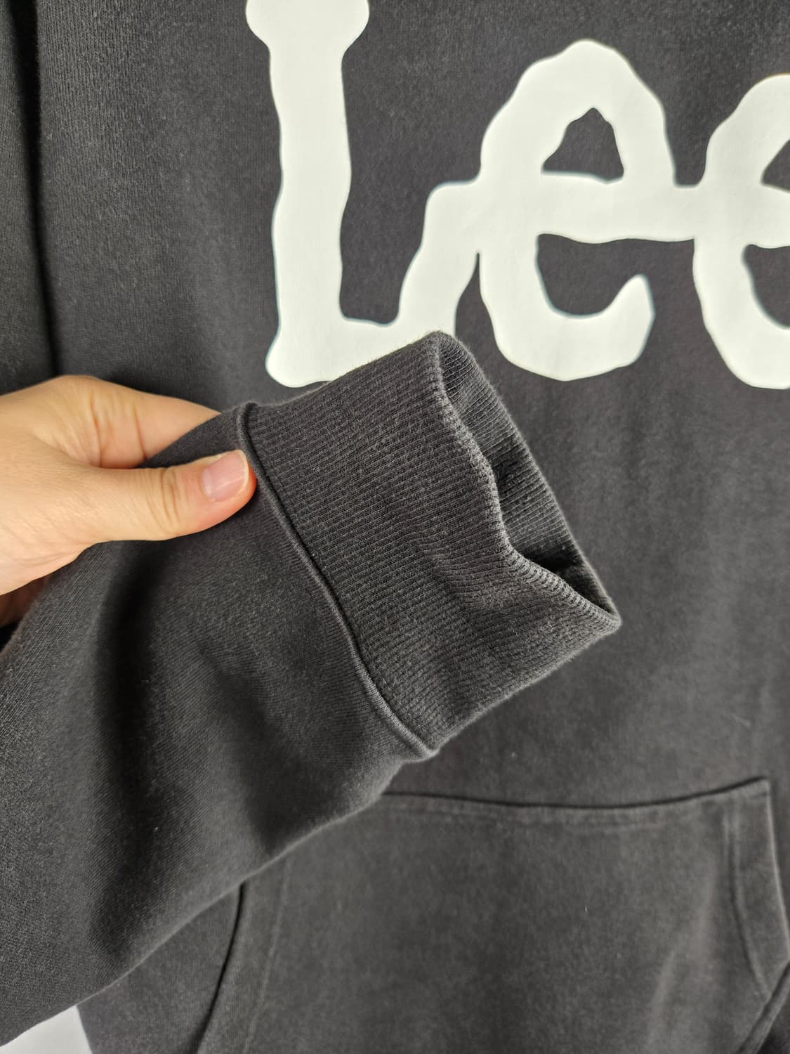 [무료배송]LEE 리 XL 오버핏 블랙 스웨트 후드 티셔츠 상품이미지4