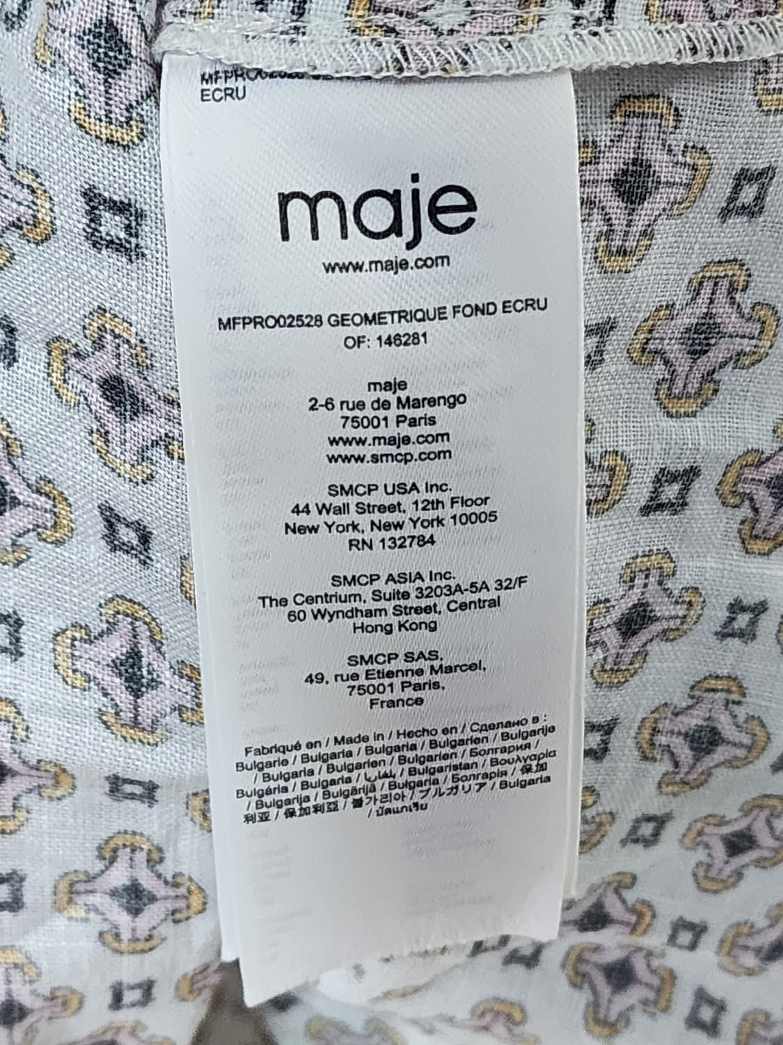 마쥬 기퓌르 레이스 트림 프린팅 린넨 미니 원피스 상품이미지6