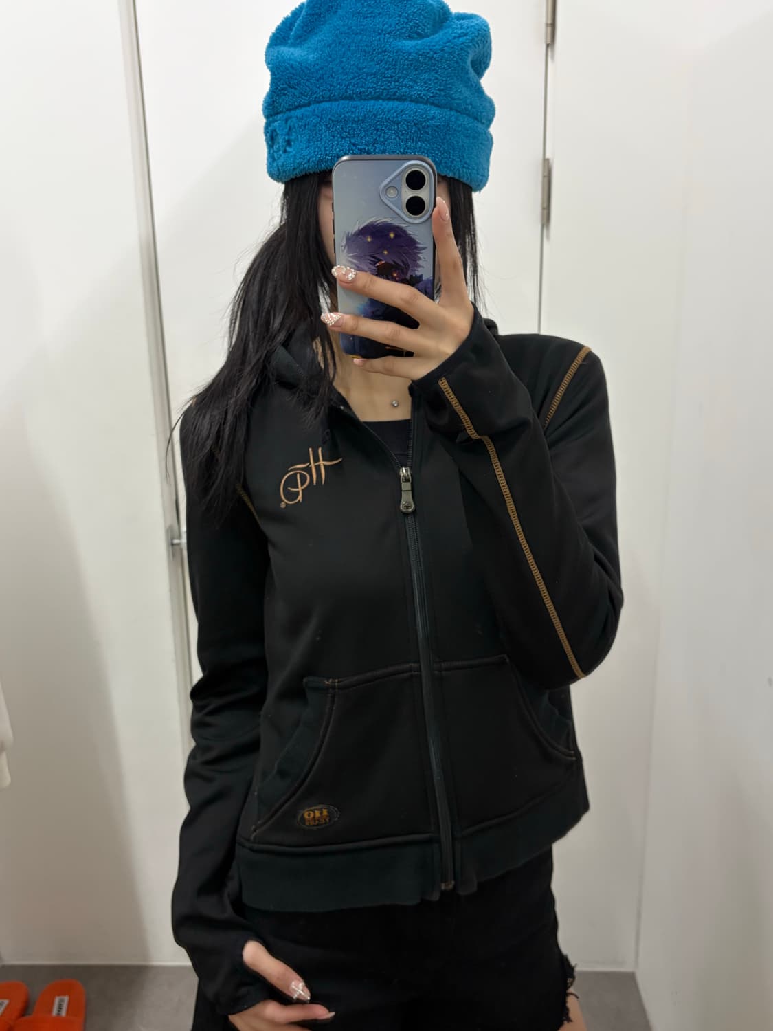 할리데이비슨 자수로고 워머 후드집업 상품이미지6