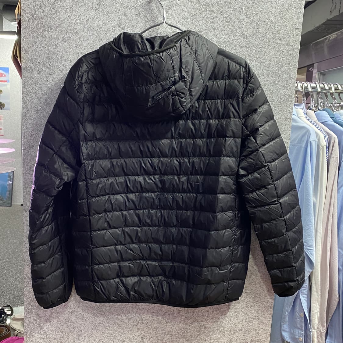 빈티지 블랙 후디 경량패딩 B3453 상품이미지4