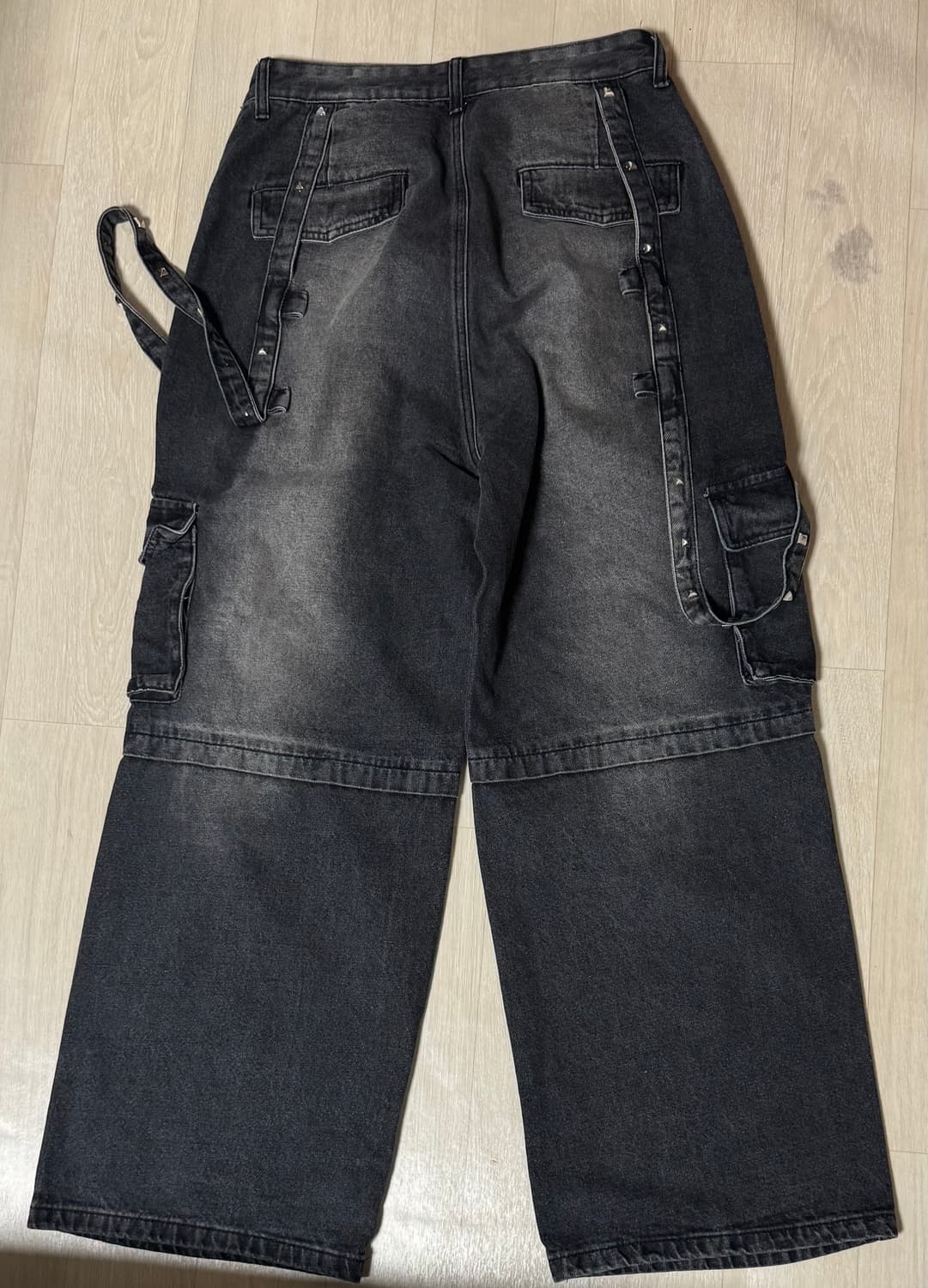 빈티지 블랙 워싱 카고데님 상품이미지2