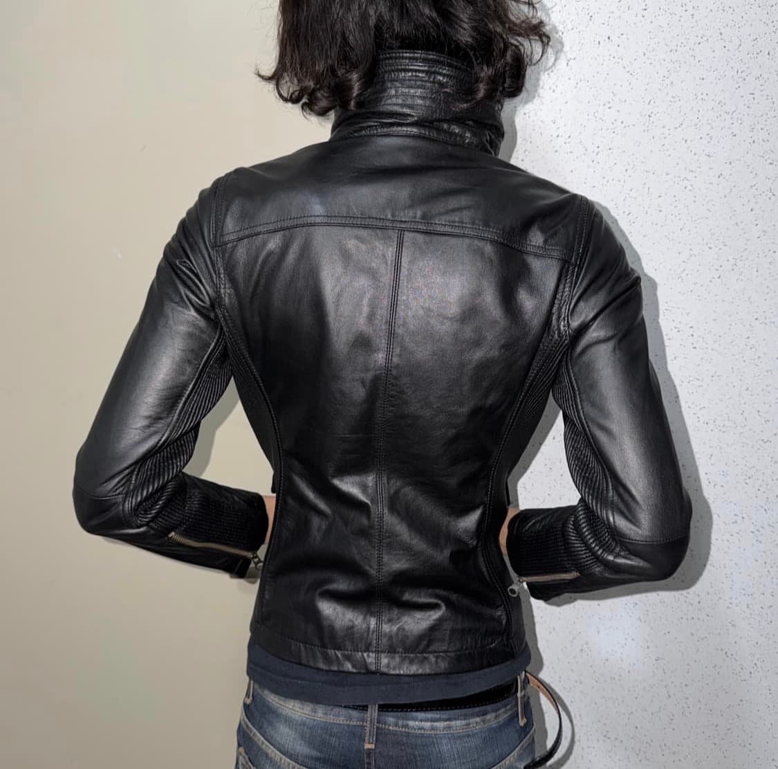 하이넥 슬림 레더자켓 상품이미지2