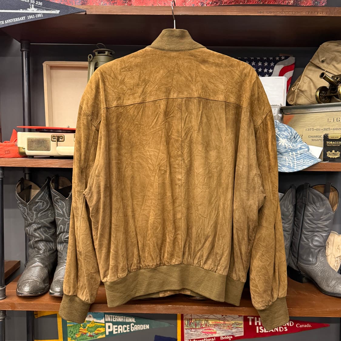 90s 스트리와 독일생산 리얼레더 스웨이드 블루종 자켓 N861   상품이미지2