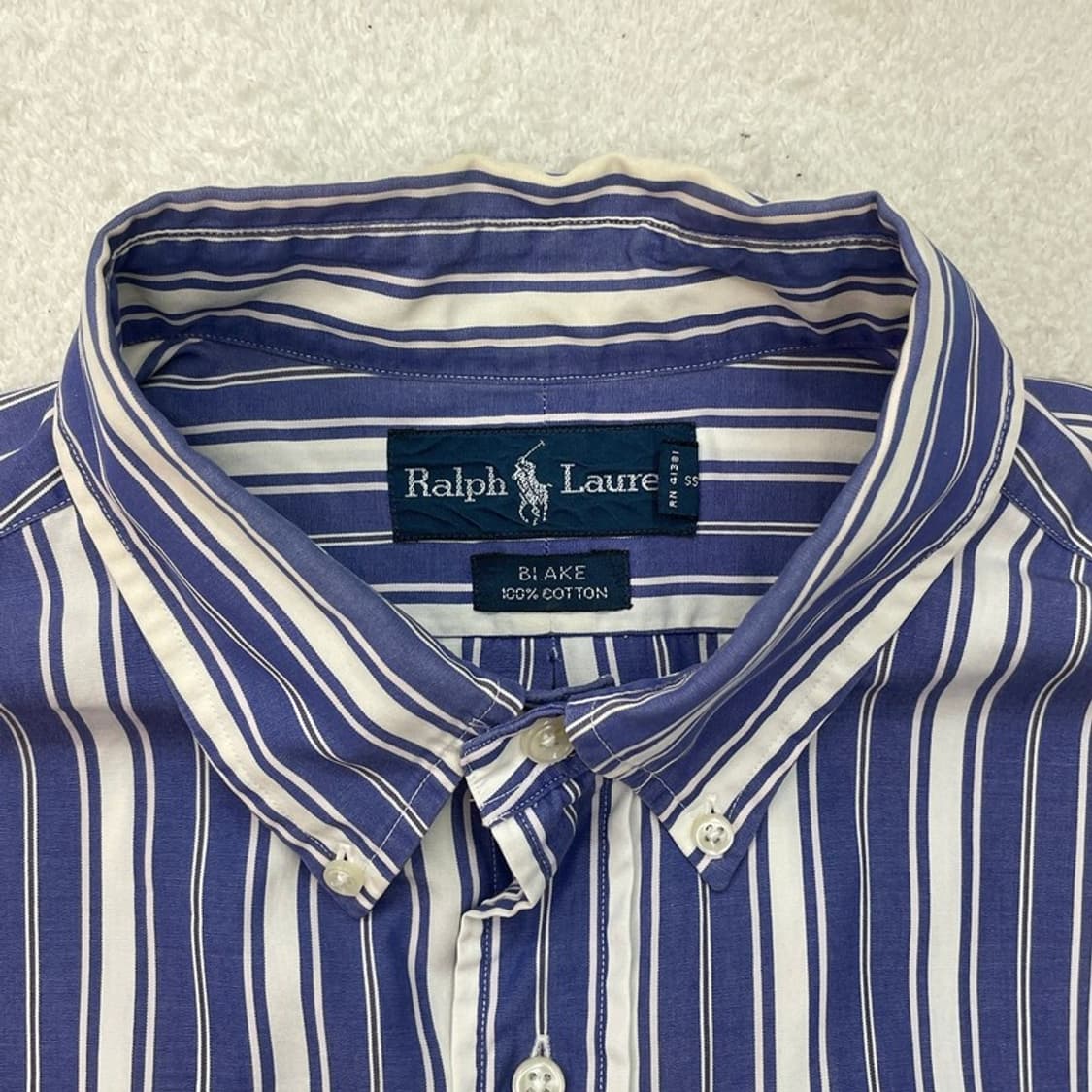 POLO BY RALPH LAUREN 블루+화이트 반팔셔츠 L 상품이미지3