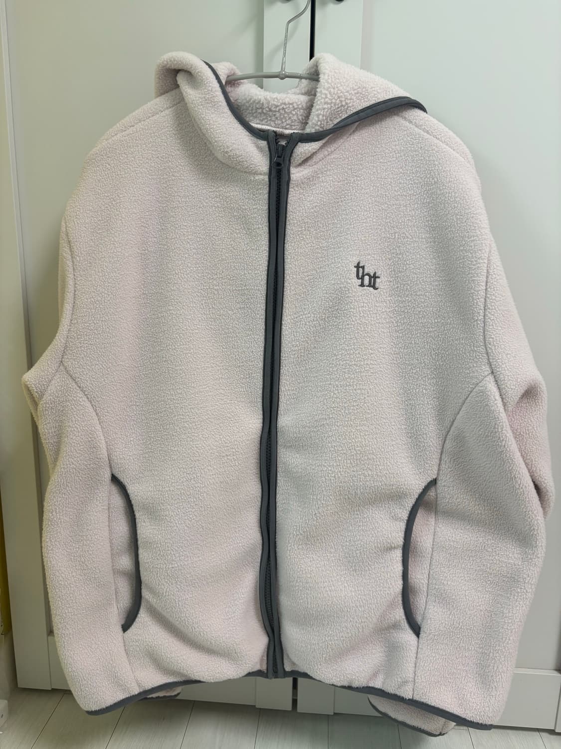 (택있음)쓰리타임즈 cookie fleece 쿠키 플리스 후리스 핑크 상품이미지3